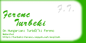 ferenc turbeki business card